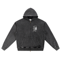 Snow Wash Oversized Zip-Up Hoodie