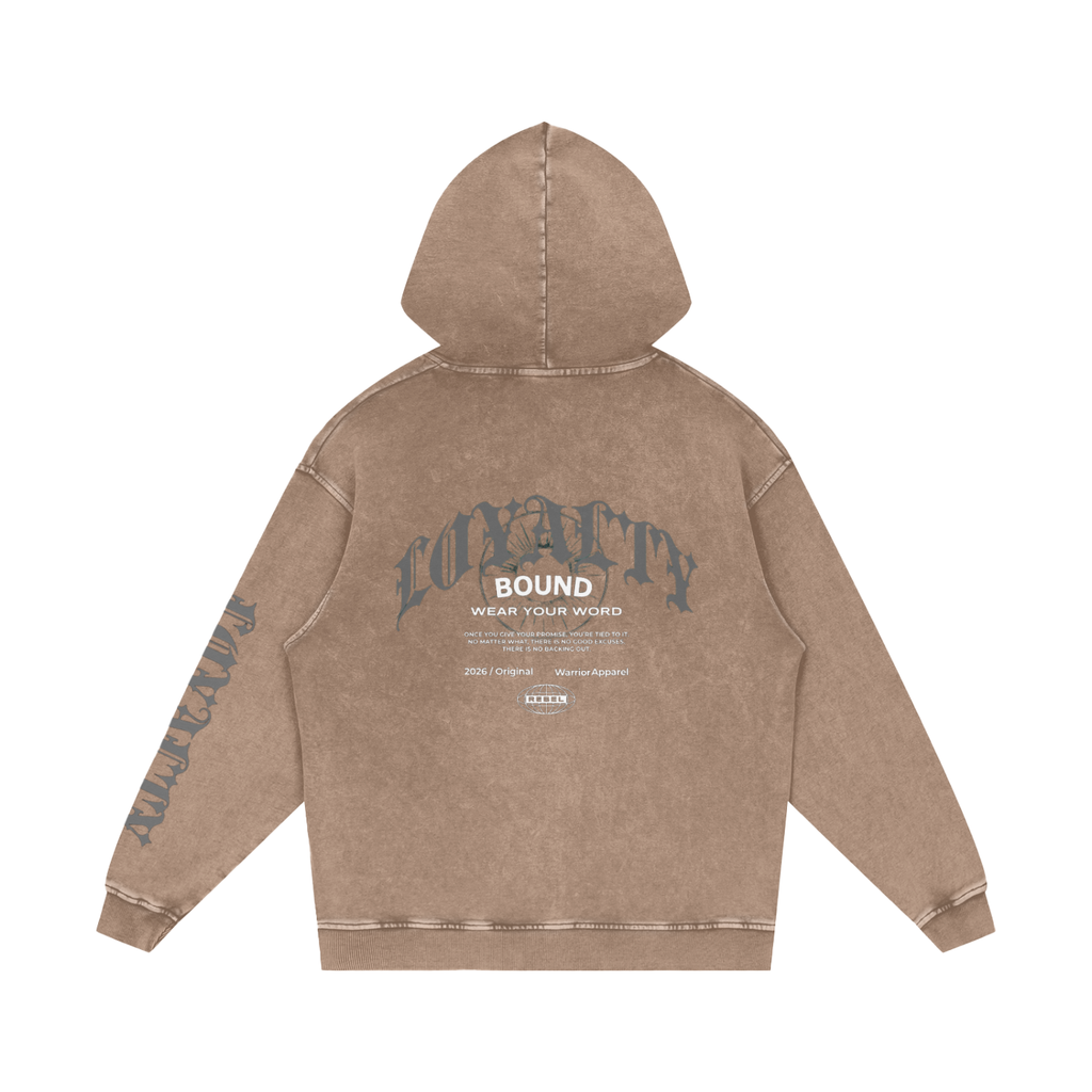 Snow Washed Loose Cotton Hoodie