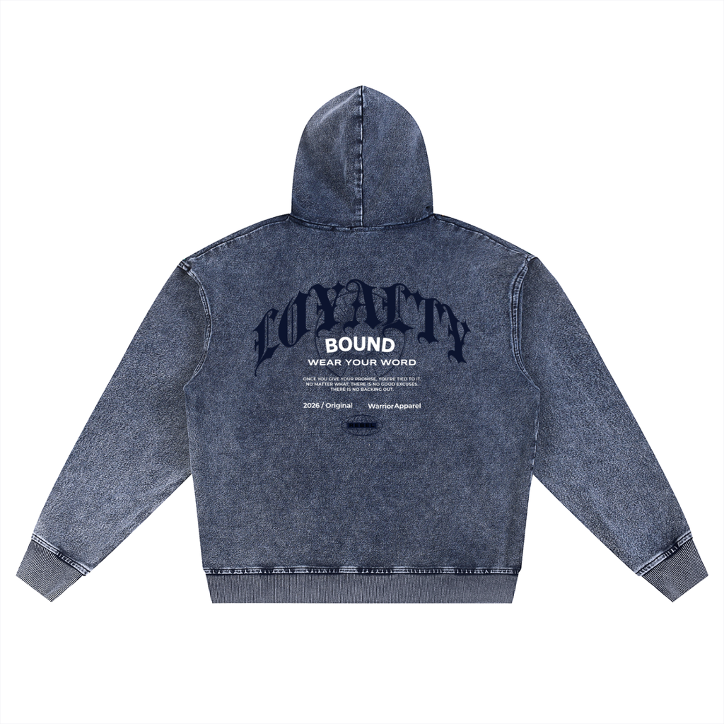 Snow Wash Oversized Zip-Up Hoodie