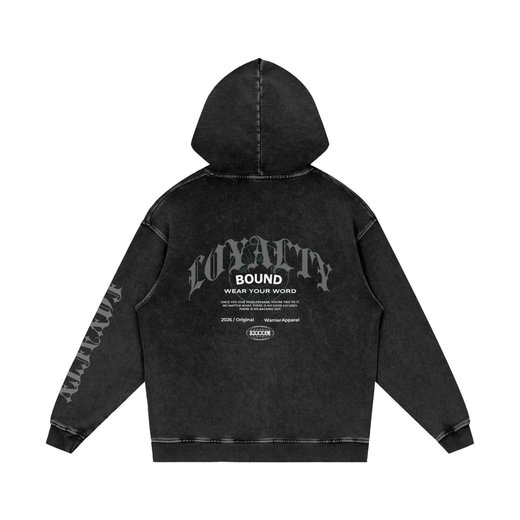 Snow Washed Loose Cotton Hoodie